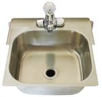 Hand sink with mounting bracket, faucet and drain